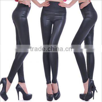 EY0042L 2015 New Autumn and Winter Leather Women PU High Waist High Elastic Leggings photo-6