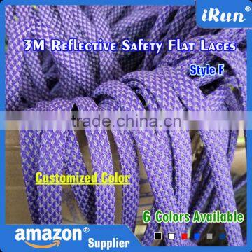 Royal Blue Flat Laces For Sneakers - 9mm Flat Yeezy Laces With 3M Reflective Fibers - With Plastic Tips Customized - 6Lace Color photo-4