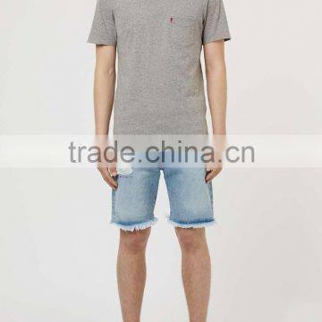 100%Cotton Crew Neck Short Sleeve Blank T-shirt,cotton Custom t Shirt With Chest Pocket 2016 photo-5