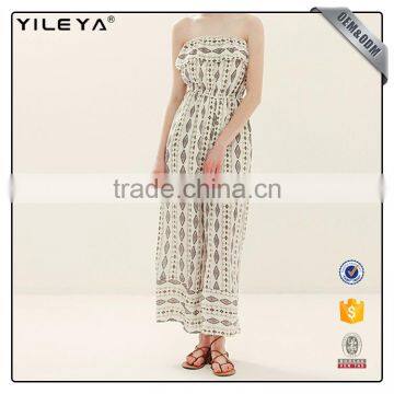 Factory Custom Made Strapless Ruffle One Piece Sexy Ladies Fashion Jumpsuit photo-2