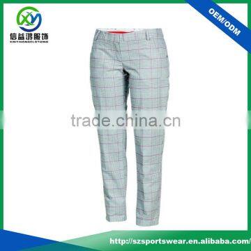High Quality Sublimation Scottish Plaid Mid-rise Waist Golf Trouser Woman