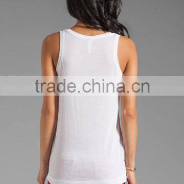 Loose Pocket Tank in White photo-2