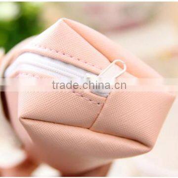 Promotional Cheap Pure Color Beard Printed PU Canvas Stationery Pocket Button Pencil Bag photo-4