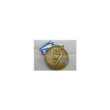 FIL U-19 Copper / Zinc Alloy / Pewter World Championship Ribbon Medals with Die Casting