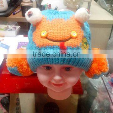 wholesale hot selling kids cotton winter hats kids animal funny babyt knitted