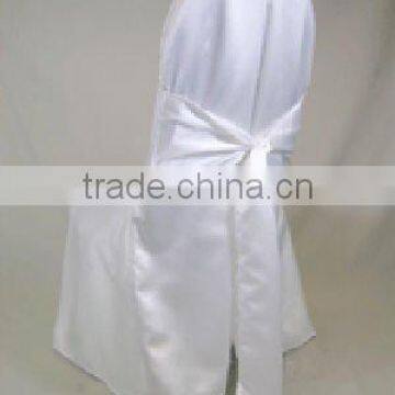 Satin Chair Cover for Weddings Polyester Chair Cover With Band