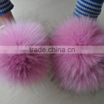 YR892 2014 New Arrival Raccoon Fur Pom Poms/Wholesale And Retail/Fashion Style