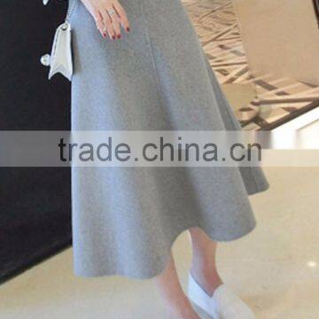 Custom Autumn Skirts Casual Women Long Woolen A-line Skirts,Fashion Thick Winter Woolen Long Skirts For Women photo-5