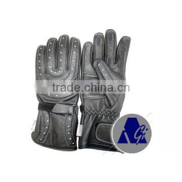 Motor bike leather gloves