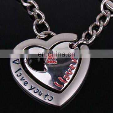 Fashion New Design I Love You Enamel Letters Heart In Heart Keychain Couple Valentine's Day Gift