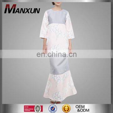 China OEM Modern Baju Kurung Printed Top And Skirt Two Set Musalim Women Dress Islamic Wear For Ladies