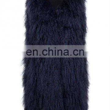 Mongolian Fur Long Sleeveless Gilet