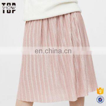 Wholesale long skirts women long pleated skirt metallic for ladies