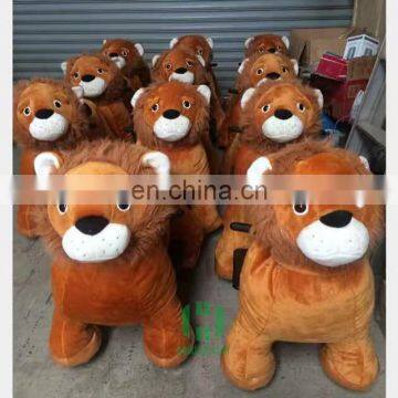 coin operated rides plush animal electric scooter for shopping mall Lion 2016 zoo animal scooter motorized plush riding animals