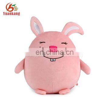 ICTI factory plush egg-shaped stuffed pink rabbit toy