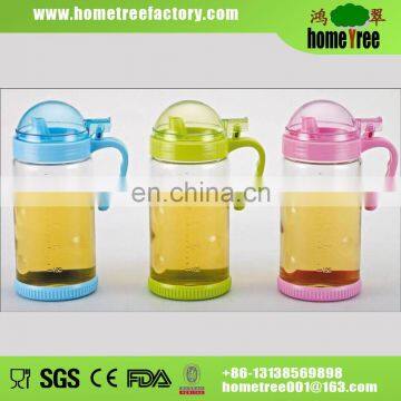 Portable Clear Glass Olive Oil Bottle Cooking Oil Glass Bottle With Spout And Lid