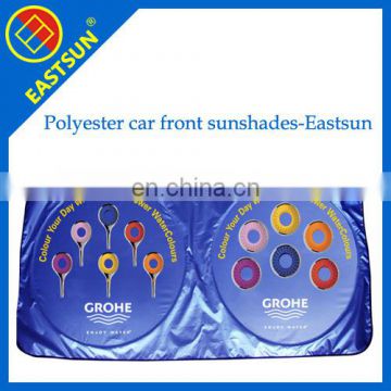 Folding silver polyester car sunshade