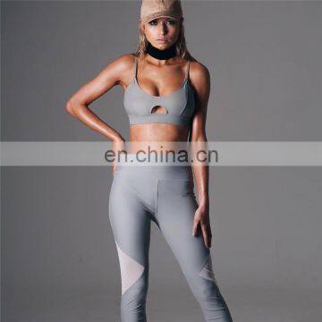 2017 hot selling sexy bare top sports leggings pnats yoga gym clothes girls yoga sets
