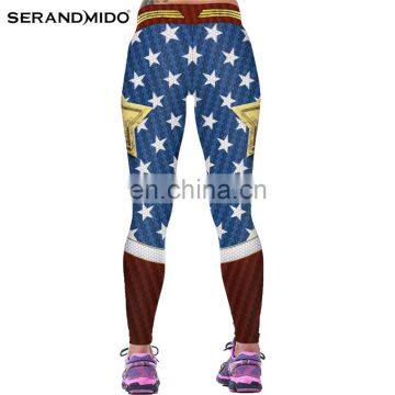 Wonder Woman Sport Fitness Costume High Waist Stretch Gym Trousers Workout Leggings photo-4