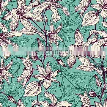 Latest Dress Designs Digital Print Knit Fabric 95% Rayon 5%spandex Rayon Elastic Jersey Fabric