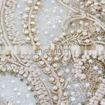 China Suppliers Flower Beaded Wedding Lace Fabric for Wedding Party photo-4