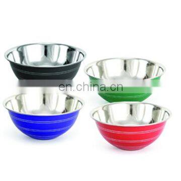 Deep nice stainless Steel color mixing Bowl & good quality kitchenware bowls