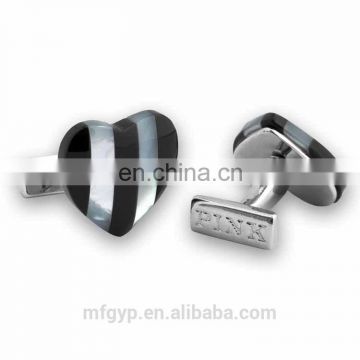 high design end heart shape cufflink base