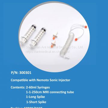 MR Syringe Compatible With Nemoto Sonic Shot MRI Contrast Media Delivery System