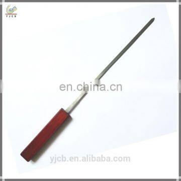 Metal wood handle bbq skewer