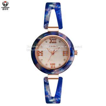 XINBOQIN Manufacturer Custom LOGO Latest Model Modern Lady Fashion Brand Luxury Waterproof Acetate Watch photo-4