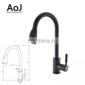 High Quality Chrome Plated Single Handle Contemporary Kitchen Faucet Pull Out Mixer Water Tap photo-2