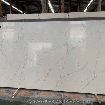 Artificial calacatta white quartz stone slab