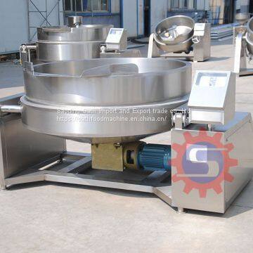 Gas jacketed kettle with mixer  jacketed boiling pot   Gas vacuum jacketed kettle supplier