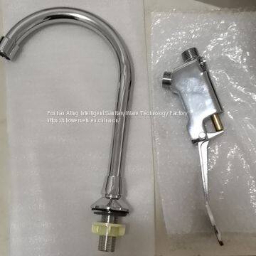 Foot Operate Brass With Chrome Basin Tap Cold Only Toilet Tap Hospital Washing Tap photo-3