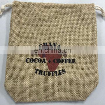 Eco friendly promotion hemp jute coffee bean packing bag