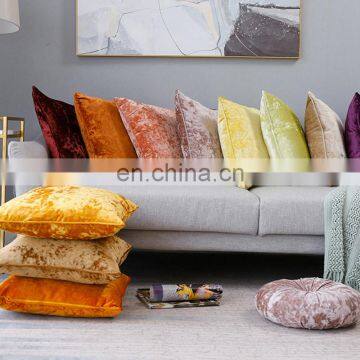 Ready Made Colorful Luxury Home Decorative Crushed Velvet Pillows Cushion Cover With Piping