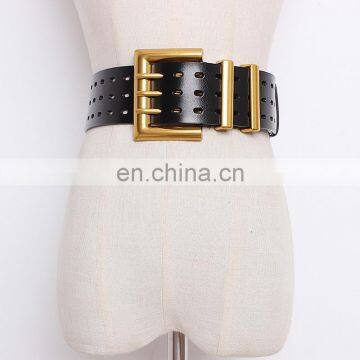 TWOTWINSTYLE High Quality Belt For Female PU Hollow Out Patchwork Metal Buckle Adjustable photo-2