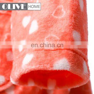 2018 Super Soft Personalized Heartshaped Printed Flannel Fleece Women Bathrobe With Hood photo-6