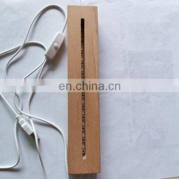 Customized 3D LED Night Light Desk Lamp Wooden Base USB Power for Kids Home Decor