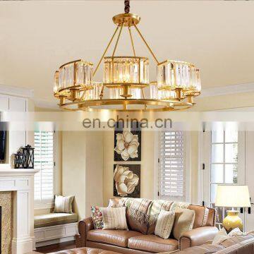 European Energy Saving Large Golden Luxury Crystal Chandelier Round K9 Crystal Chandelier Lighting