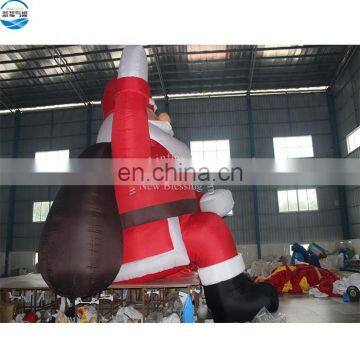 Factory Supply Pvc Christmas Inflatable Santa on Motorcycle, Movable 6m Advertising Old Man NB006-7 photo-4