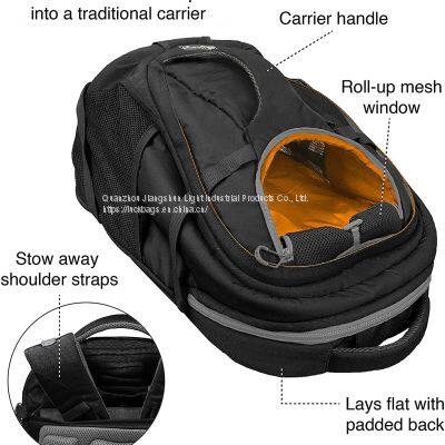 Waterproof Bottom Airline Approved Dog Cat Carrier Bag Folding Pet Backpack photo-4
