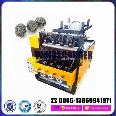 Full automatic 8 wires 4 balls spiral scourer ball making machine