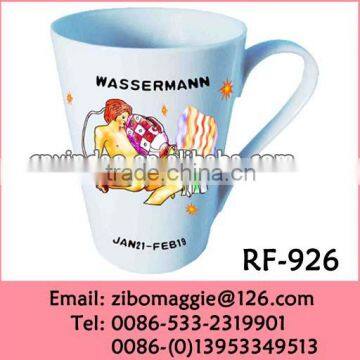 Cone Shaped Coffee Mug With Zodiac Design for Promotional Mug for Wholesale
