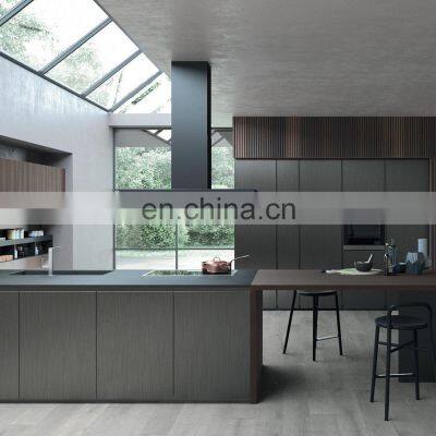Handleless Design Lacquer Modern Style Kitchen Cabinet With Big Island For Cuisine photo-4