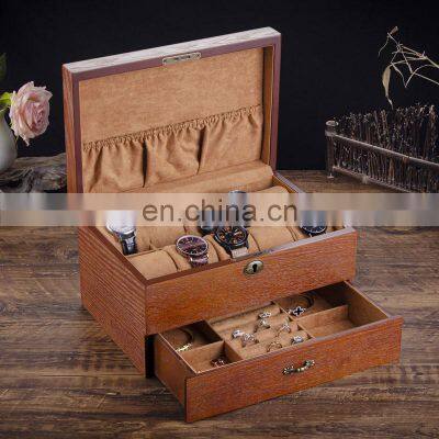 Wholesale Custom Logo Luxury Black Wooden Watch Packaging Single Storage Display Case Wood Box With Glass Window for 10 Watches photo-2