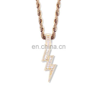 Wholesale Hip Hop Rainbow DIY Zircon Diamond Charm Pendant Necklace Jewelry