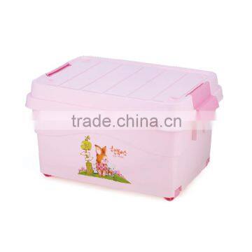 High Quality Plastic Storage Container Toy Storage Box With Lid & Wheel