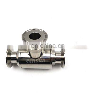 Sanitary Stainless Steel 3 Way Ball Valve - L Port Or T Port With pull handle