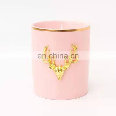 Aromatherapy Candles Christmas Deer Handmade Private Label Scented Soy Wax Smokeless Home Decoration Candles